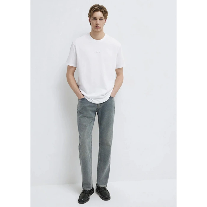 Mavi 0610100 0 Yaka Erkek Tshirt - Beyaz
