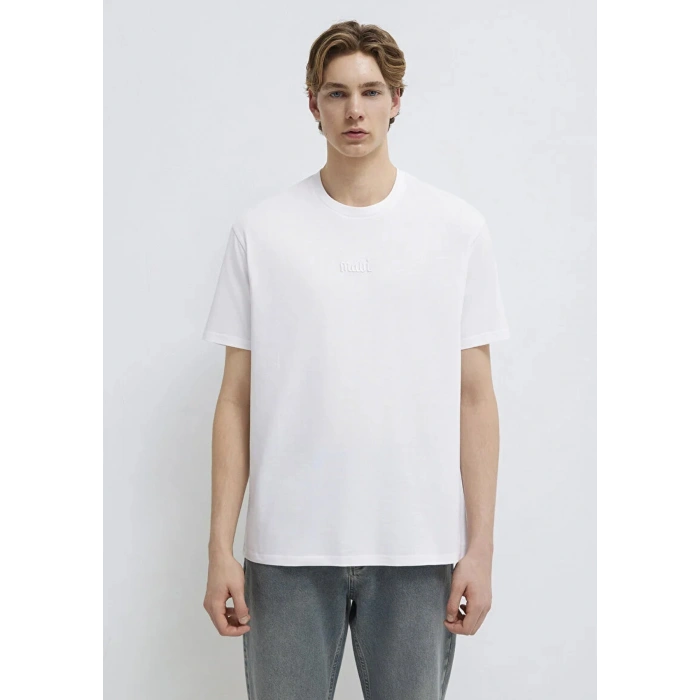 Mavi 0610100 0 Yaka Erkek Tshirt - Beyaz