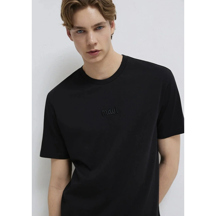 Mavi 0610100 0 Yaka Erkek Tshirt - Siyah