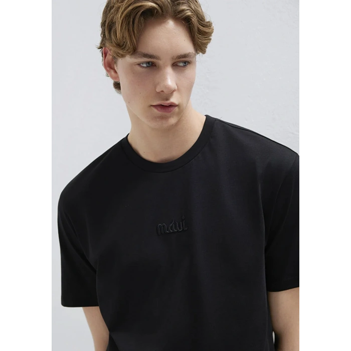 Mavi 0610100 0 Yaka Erkek Tshirt - Siyah