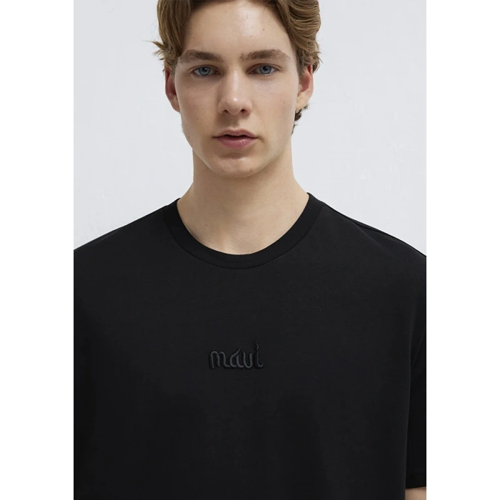 Mavi 0610100 0 Yaka Erkek Tshirt - Siyah