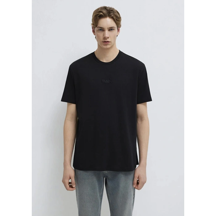 Mavi 0610100 0 Yaka Erkek Tshirt - Siyah