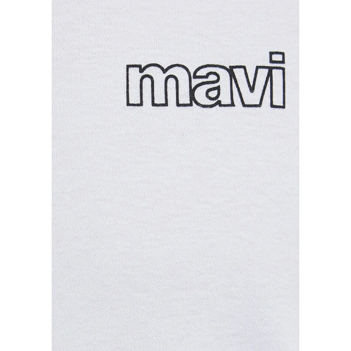 Mavi 0610360 0 Yaka Erkek Tshirt - Beyaz