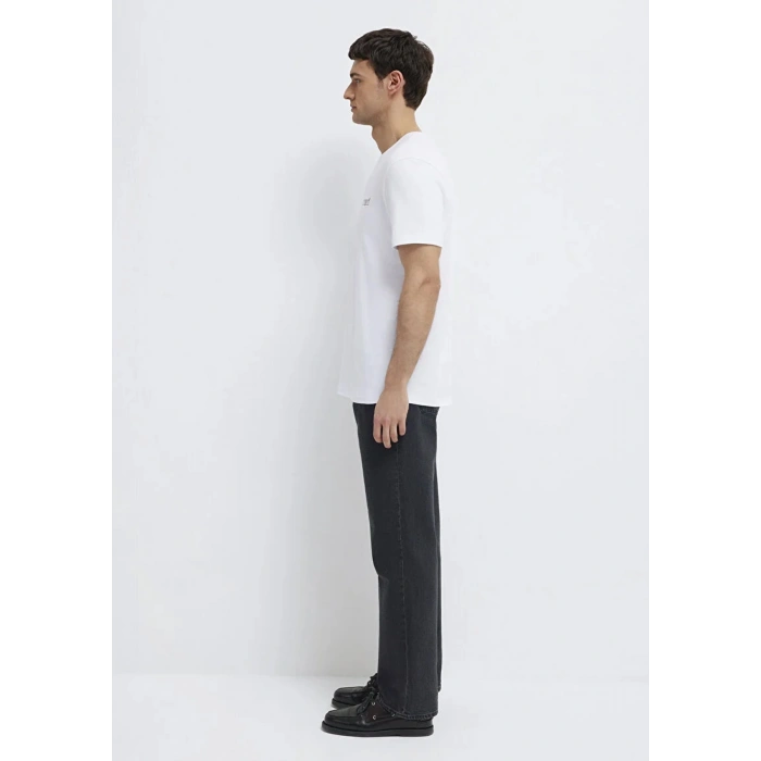 Mavi 0610360 0 Yaka Erkek Tshirt - Beyaz