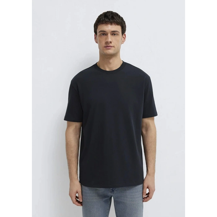 Mavi 0611596 0 Yaka Erkek Tshirt - Siyah