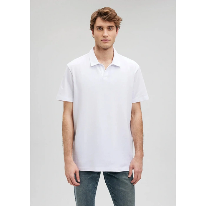 Mavi 0611904 Yakali Erkek Tshirt - Beyaz
