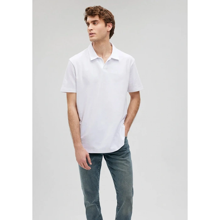 Mavi 0611904 Yakali Erkek Tshirt - Beyaz