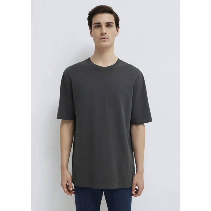 Mavi 0611924 0 Yaka Erkek Tshirt - Antrasit