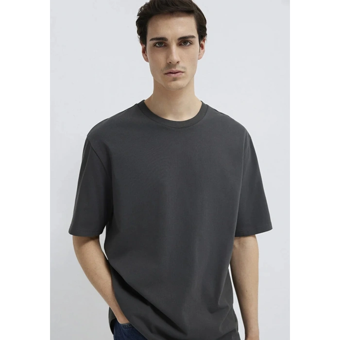 Mavi 0611924 0 Yaka Erkek Tshirt - Antrasit
