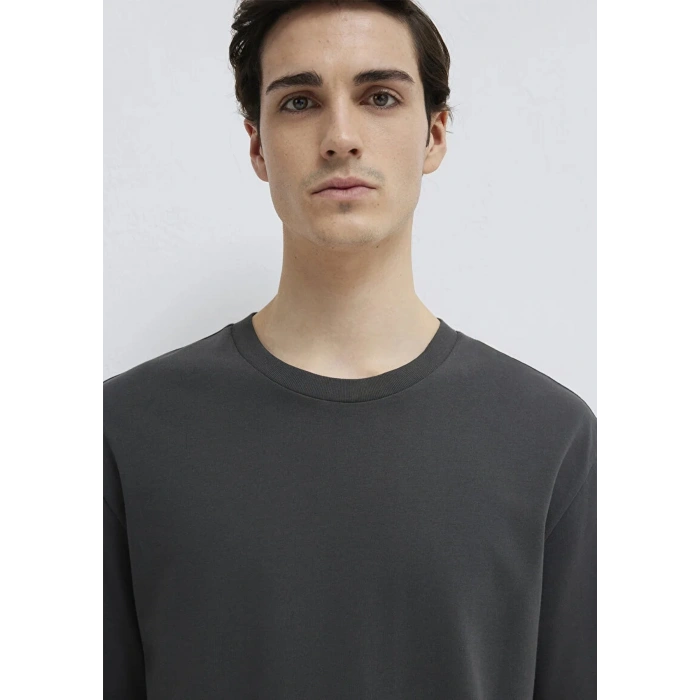 Mavi 0611924 0 Yaka Erkek Tshirt - Antrasit