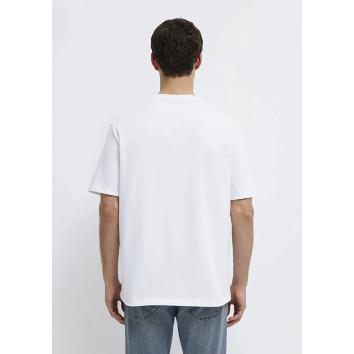 Mavi 0611924 0 Yaka Erkek Tshirt - Beyaz