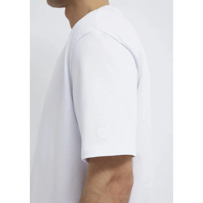 Mavi 0611924 0 Yaka Erkek Tshirt - Beyaz