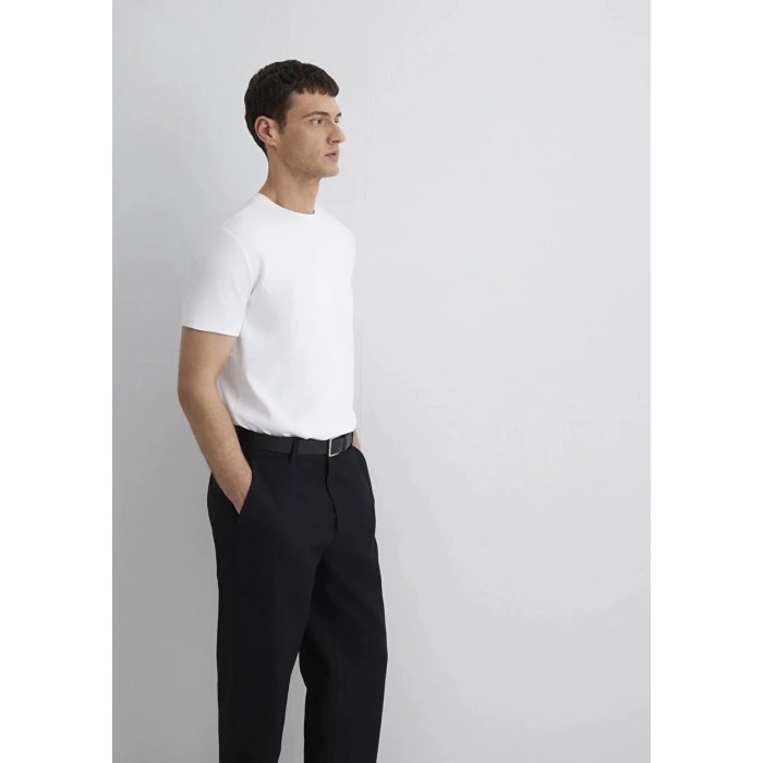 Mavi 0612324 0 Yaka Erkek Tshirt - Beyaz