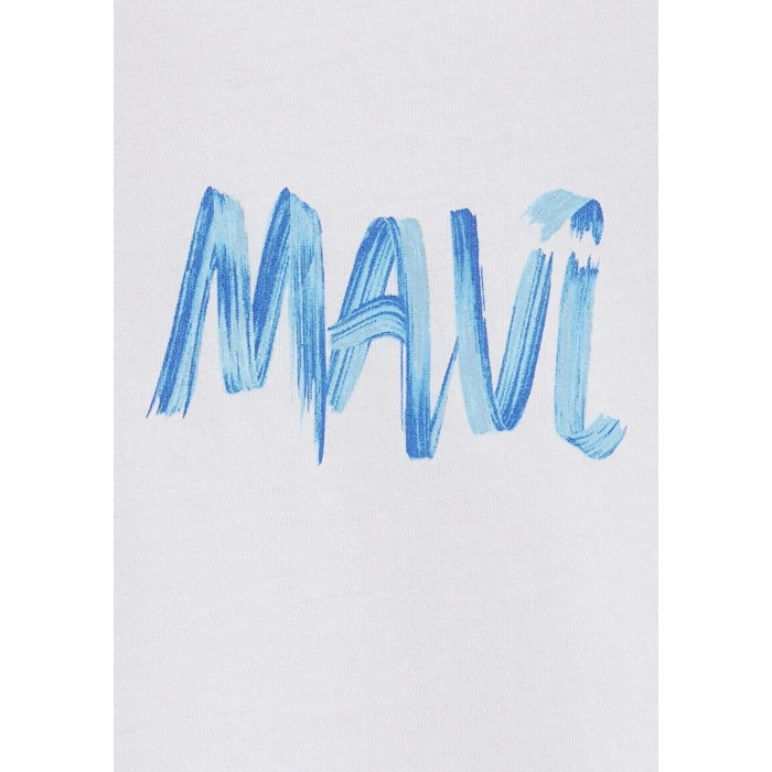 Mavi 0612468 0 Yaka Ekrek Tshirt - Beyaz