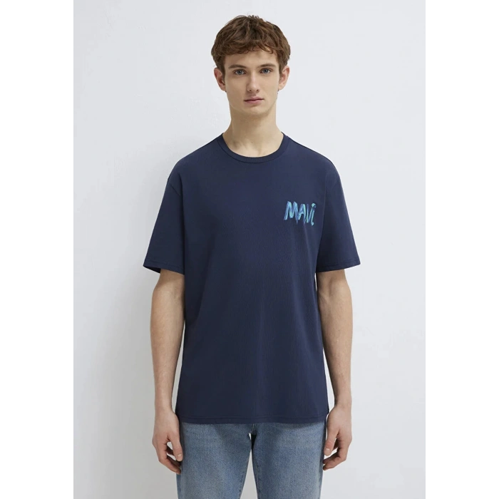 Mavi 0612468 0 Yaka Ekrek Tshirt - Lacivert