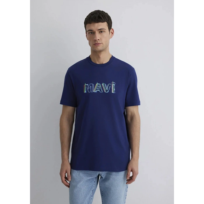 Mavi 0612587 0 Yaka Erkek Tshirt - Lacivert