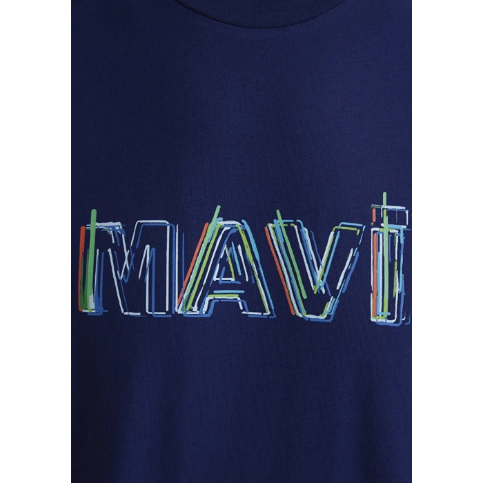 Mavi 0612587 0 Yaka Erkek Tshirt - Lacivert