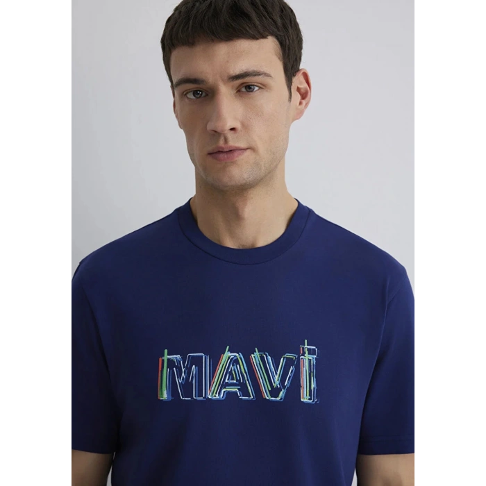 Mavi 0612587 0 Yaka Erkek Tshirt - Lacivert