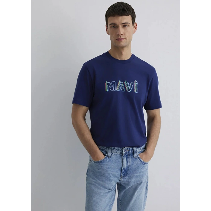 Mavi 0612587 0 Yaka Erkek Tshirt - Lacivert