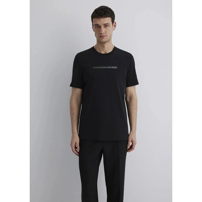 Mavi 0612647 0 Yaka Erkek Tshirt - Siyah