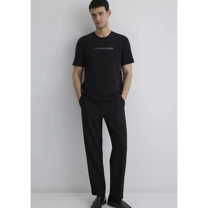 Mavi 0612647 0 Yaka Erkek Tshirt - Siyah