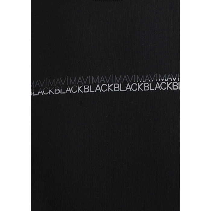 Mavi 0612647 0 Yaka Erkek Tshirt - Siyah