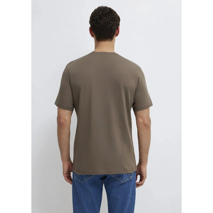 Mavi 0612732 0 Yaka Erkek Tshirt - Kahverengi