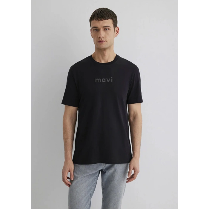 Mavi 0612732 0 Yaka Erkek Tshirt - Siyah