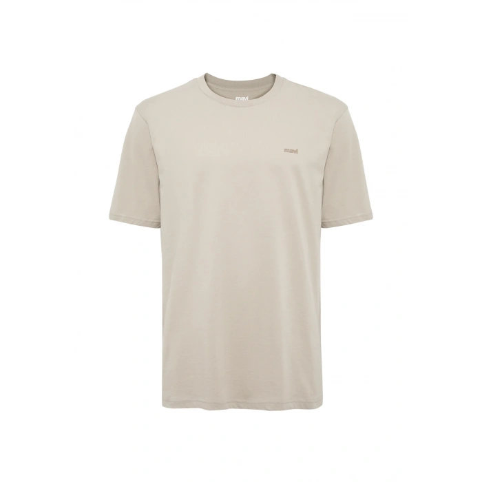 Mavi 0612819 0 Yaka Erkek Tshirt - Bej
