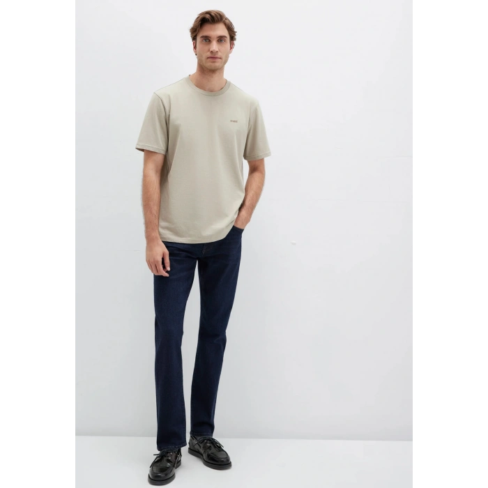 Mavi 0612819 0 Yaka Erkek Tshirt - Bej