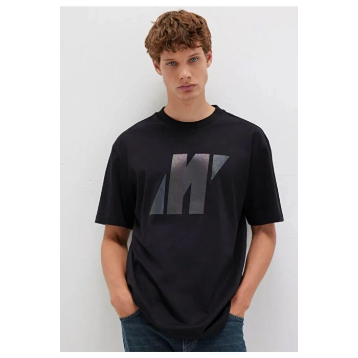 Mavi 0613087 0 Yaka Erkek Tshirt - Siyah