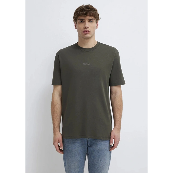 Mavi 0613102 0 Yaka Erkek Tshirt - Haki