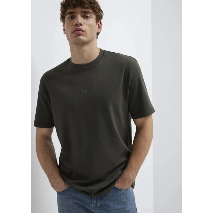 Mavi 0613102 0 Yaka Erkek Tshirt - Haki