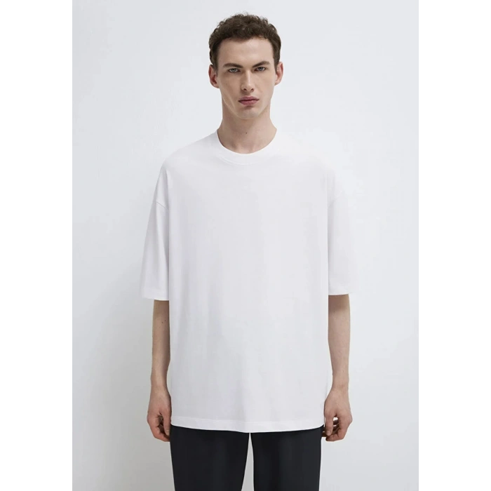 Mavi 0613113 0 Yaka Erkek Basic Tshirt - Beyaz