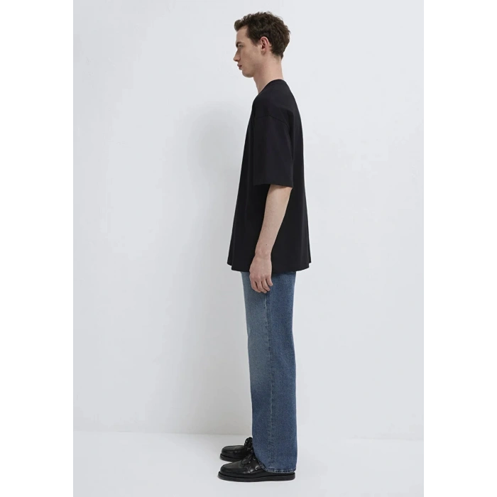 Mavi 0613113 0 Yaka Erkek Basic Tshirt - Siyah