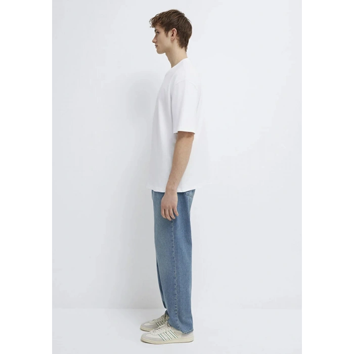 Mavi 0613130 0 Yaka Erkek Tshirt - Beyaz