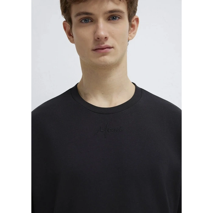 Mavi 0613130 0 Yaka Erkek Tshirt - Siyah