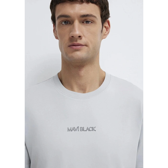 Mavi 0613135 0 Yaka Erkek Tshirt - Gri