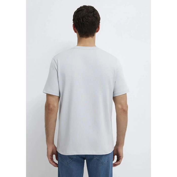 Mavi 0613135 0 Yaka Erkek Tshirt - Gri