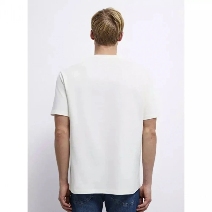 Mavi 0613159 0 Yaka Erkek Tshirt - Krem Yesil