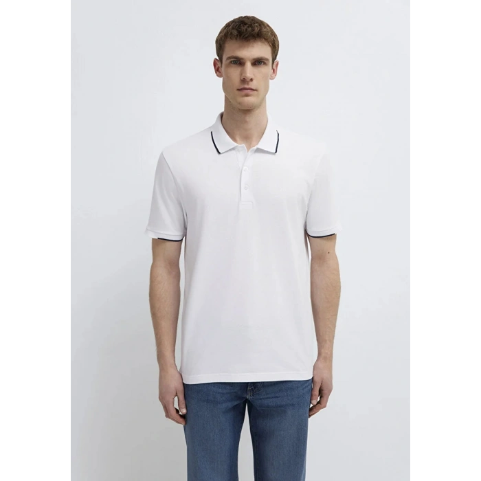 Mavi 0613272 Yakali Erkek Tshirt - Beyaz