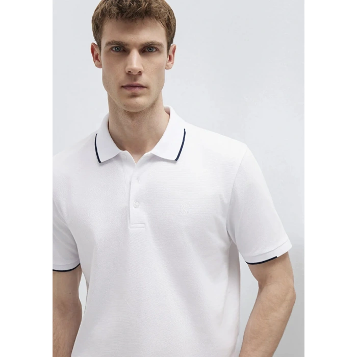 Mavi 0613272 Yakali Erkek Tshirt - Beyaz