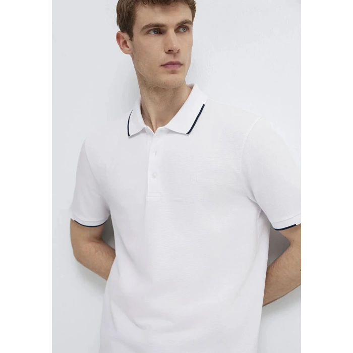 Mavi 0613272 Yakali Erkek Tshirt - Beyaz