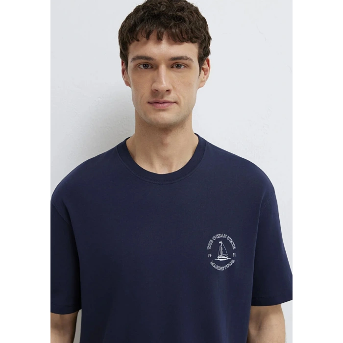 Mavi 0613282 0 Yaka Erkek Tshirt - Lacivert