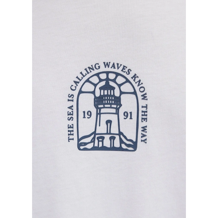 Mavi 0613283 0 Yaka Erkek Tshirt - Beyaz