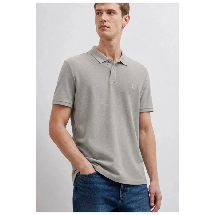 MAVI 0613287 YAKALI ERKEK TSHIRT - GRI