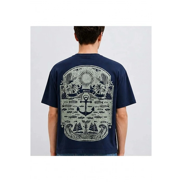 Mavi 0613289 0 Yaka Erkek Tshirt - Lacivert