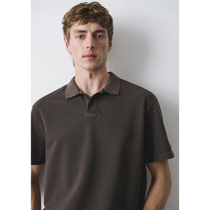Mavi 0613311 Yakali Erkek Tshirt - Kahverengi