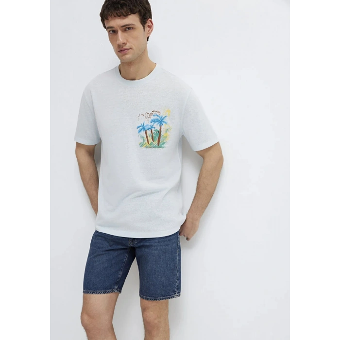Mavi 0613321 0 Yaka Erkek Tshirt - Mavi