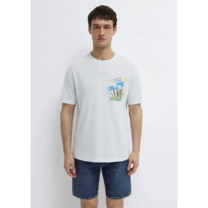 Mavi 0613321 0 Yaka Erkek Tshirt - Mavi